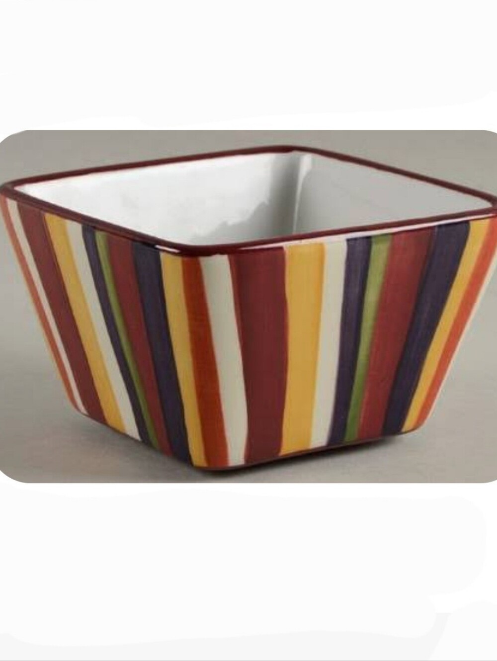 New Pampered Chef Simple Additions Small Striped Serving Bowl